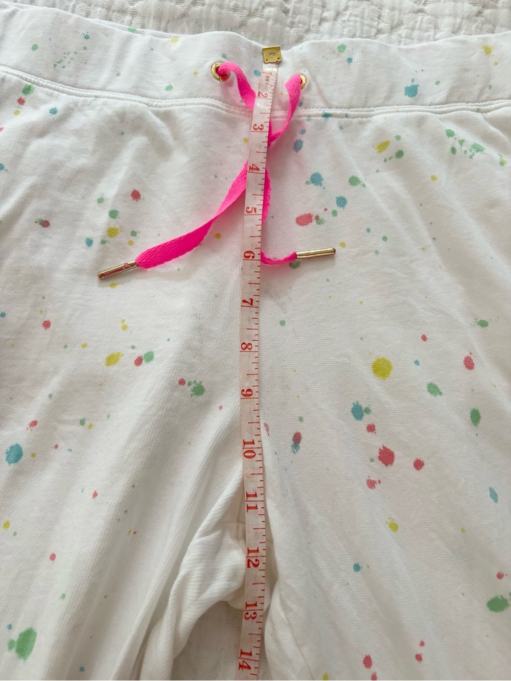 Lilly Pulitzer Women Mallie Neon Paint Splatter Knit Jogger Pants Resort White L - Picture 13 of 13